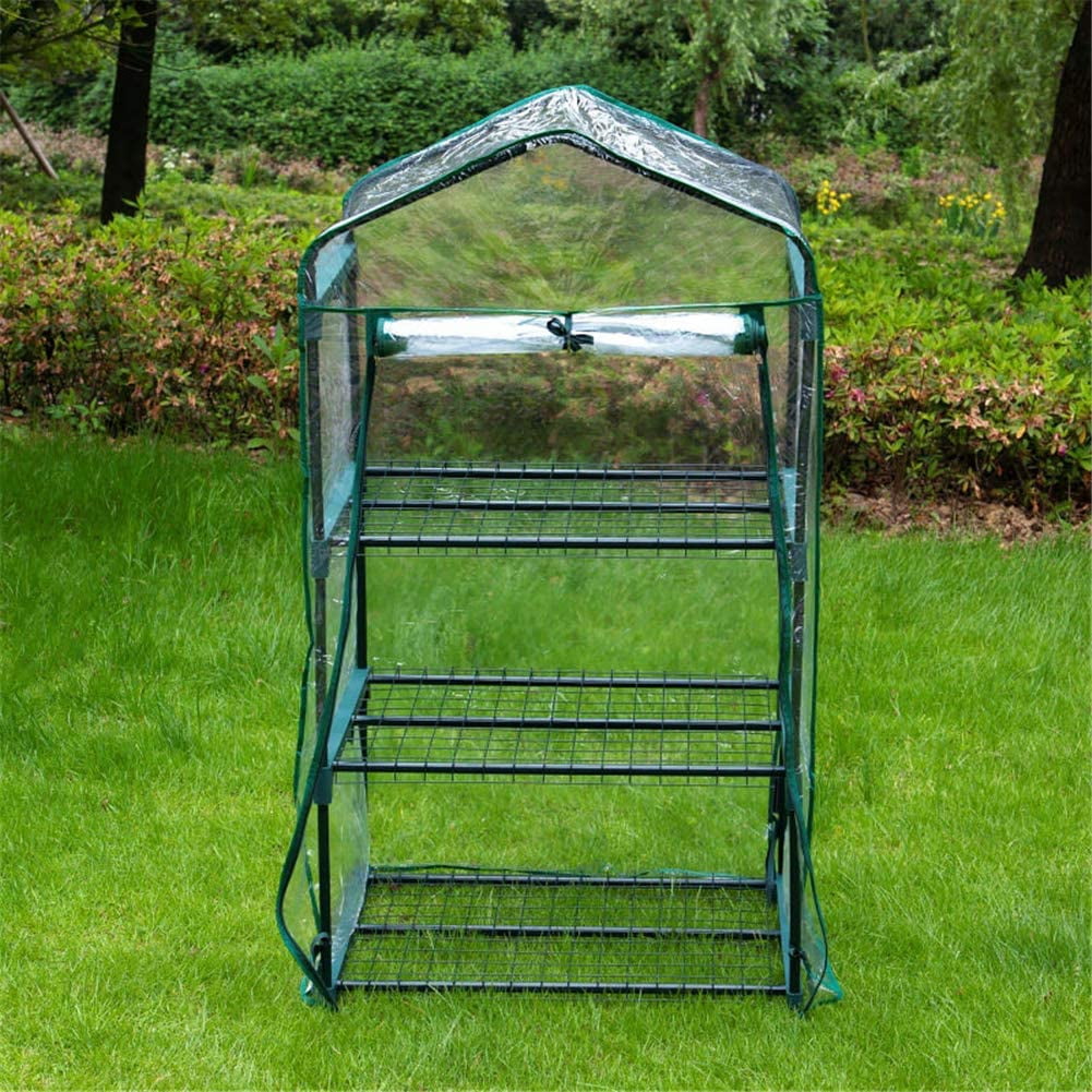 SLGHLSAHG Mini Greenhouse Replacement Cover, 3 Tier Clear PVC Garden Plant Cover Waterproof Tarp Tent for Indoor Outdoor Herb Flower Growing (Shelf not Included) A6073