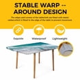 thumbnail image 4 of Dark Teal Beach Table Cloths for 3 Foot Rectangle Tables, Summer Sea Waves Coastal Nautical Patio Waterproof Elastic Fitted Tablecloths, Washable Rectangular Table Cover for Camping, 4 of 8