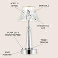 thumbnail image 5 of JONATHAN Y Madelyn 11.5" Bohemian Classic Acrylic Rechargeable Integrated Portable LED Table Lamp, Clear/Chrome, JYL7107A, 5 of 6