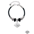 thumbnail image 2 of Delight Jewelry Silvertone Love Banner on Clear Crystal Heart Lil Sister Celtic Knot Leather Bead Bracelet, 7"+2" Extender, 2 of 4