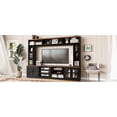 thumbnail image 3 of Euroco Elegant 95.5" TV Stand with Storage & Display Shelves, Tempered Glass Doors, and Wire Management for TVs up to 80" – Modern Entertainment Center, 3 of 9