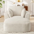 thumbnail image 2 of Muumblus Chaise Lounge Indoor, Cozy Lounge Chair Sleeper Sofa for Adults, No Assembly Required, Beige Corduroy, 2 of 9