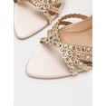 thumbnail image 3 of On feet& in love Women's Pointed Toe Satin Stiletto Heels with Rhinestone Strappy Ankle Strap - Apricot Dress Shoes for Party & Wedding - Size 5.5, 3 of 8