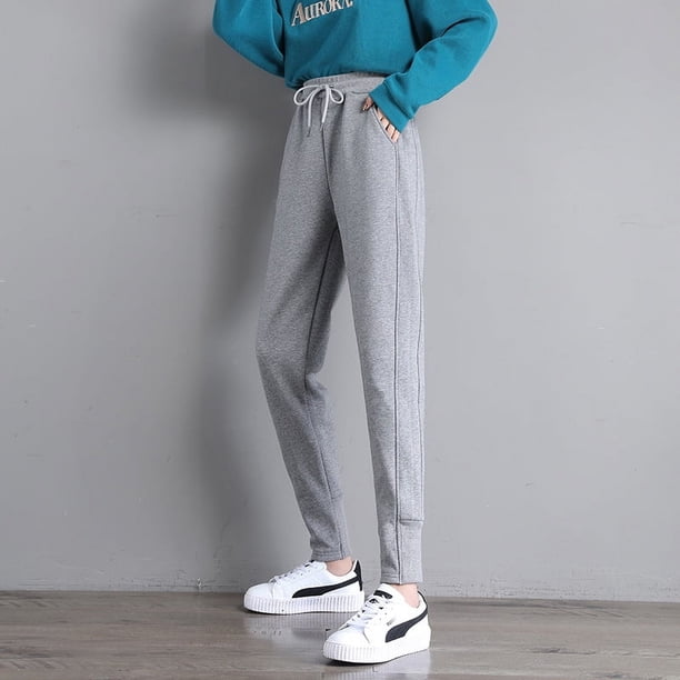Pantalones deportivos de terciopelo, pantalones de mujer, puntera suelta, otoño/invierno, pantalones casuales largos Harlan ajustados