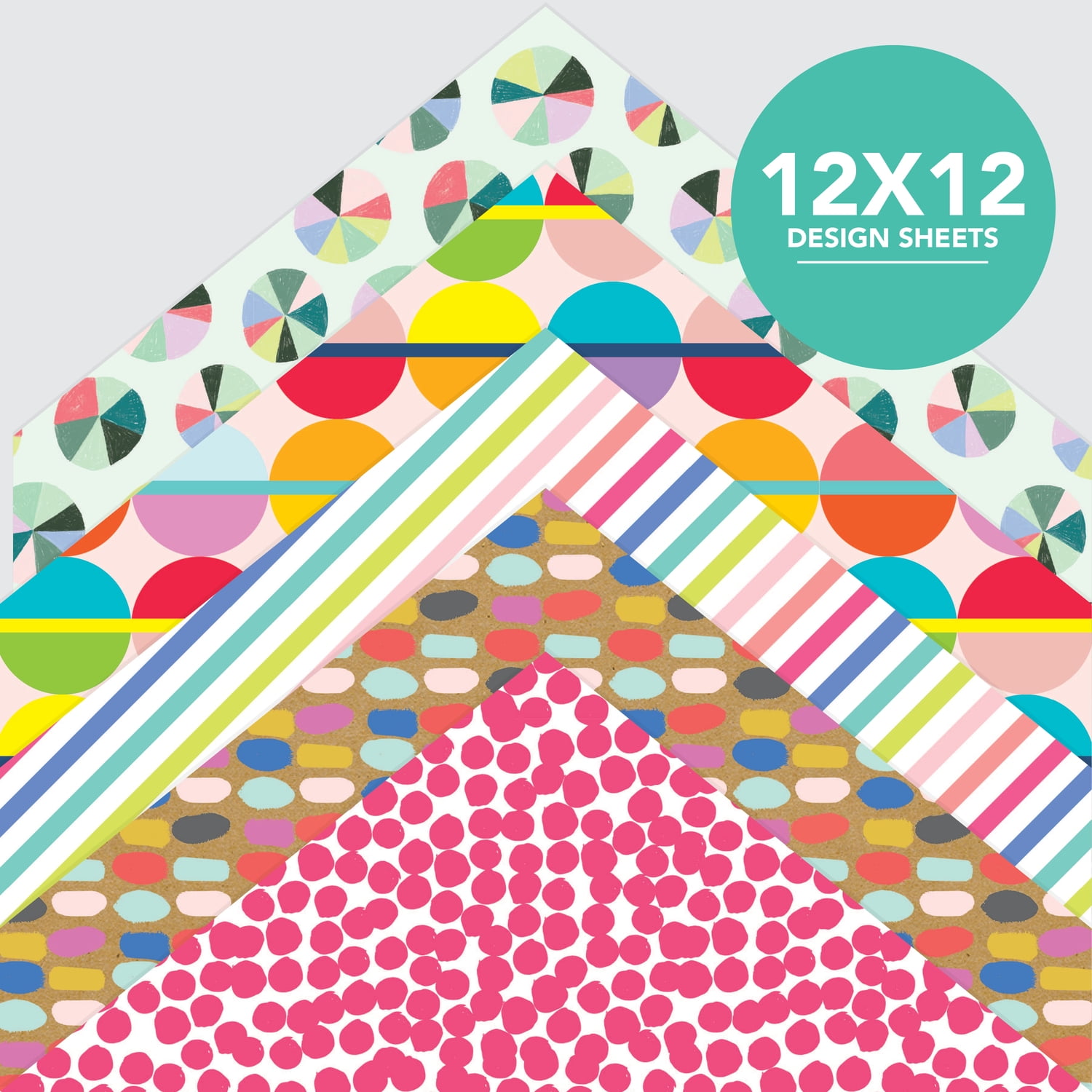 Roobee by Mara Mi Multicolor Bright & Bold Paper Pad, 50 Sheets, 25 Designs