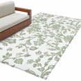 thumbnail image 2 of 2.7x5 Area Rugs, Green Leaf Flower Non-Skid Rubber Backing Large Rectangle Rugs - Living Room Bedroom Home Office, Vintage Farmhouse Bohemian Spring Indoor Floor Mat Carpets Washable Rug, 2 of 9