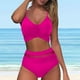 thumbnail image 5 of MKLEKYY Trajes De Baños Women Mesh High Waisted Bikini Sexy Push Up Two Piece Swimsuits Vintage Swimsuit Two Piece Retro Ruched High Waist Print Bikini Set, 5 of 6