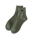 thumbnail image 6 of Cute Halloween Socks Pumpkin Bat Embroidered Crew Socks (Army Green One Size), 6 of 6