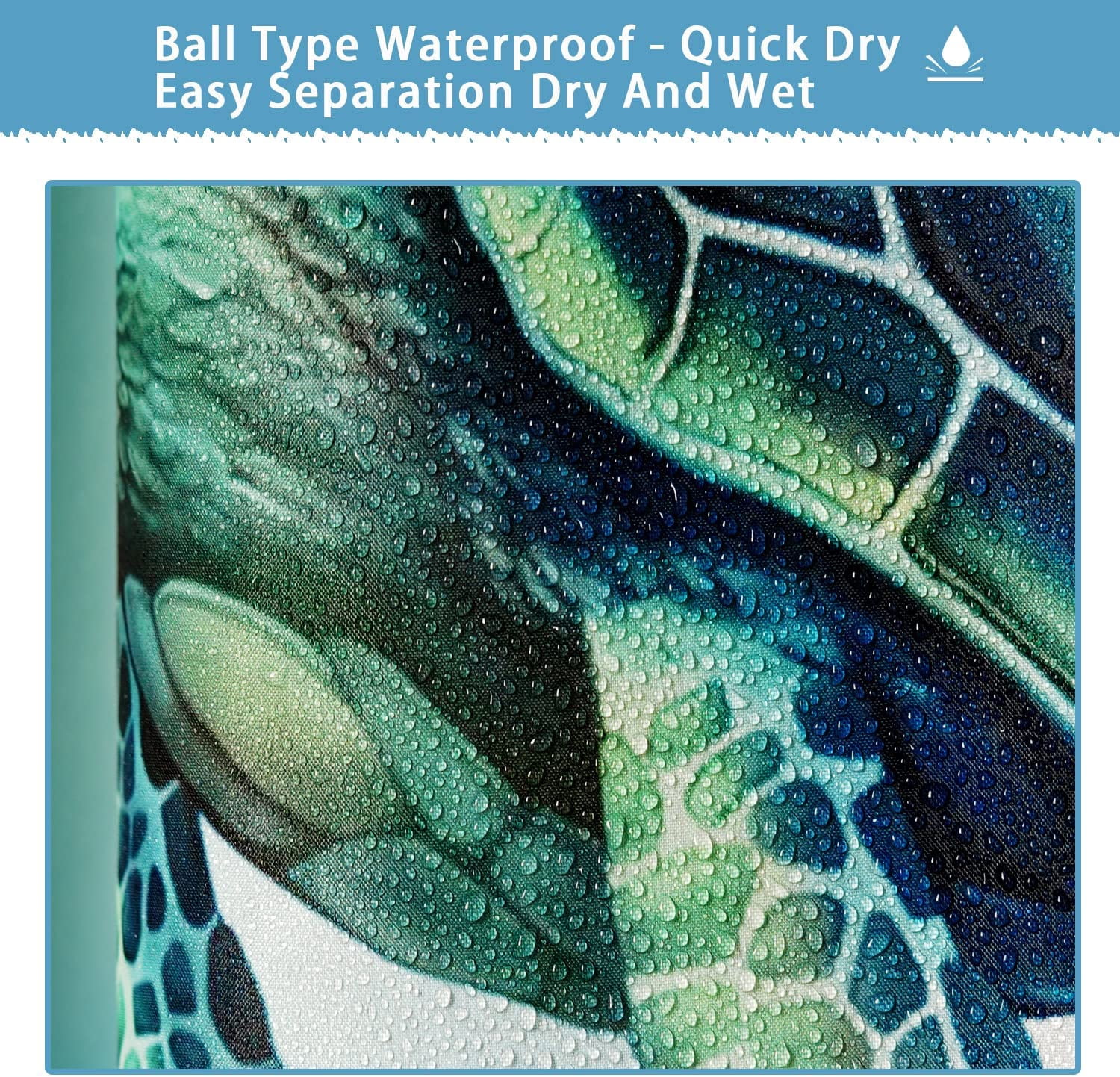 Green Sea Turtles Shower Curtain Sets Bathroom Blue Ocean Beach Home Bathtub Decor with 12 Hooks Washable Durable Polyester Fabric 72"x72"