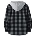 thumbnail image 4 of UDAUDU Flannel Hoodie Shirt for Men Button Down Plaid Shirt Casual Long Sleeve Office 2026 Fall Fashion Hoodie Shirts with Pocket L, 4 of 4