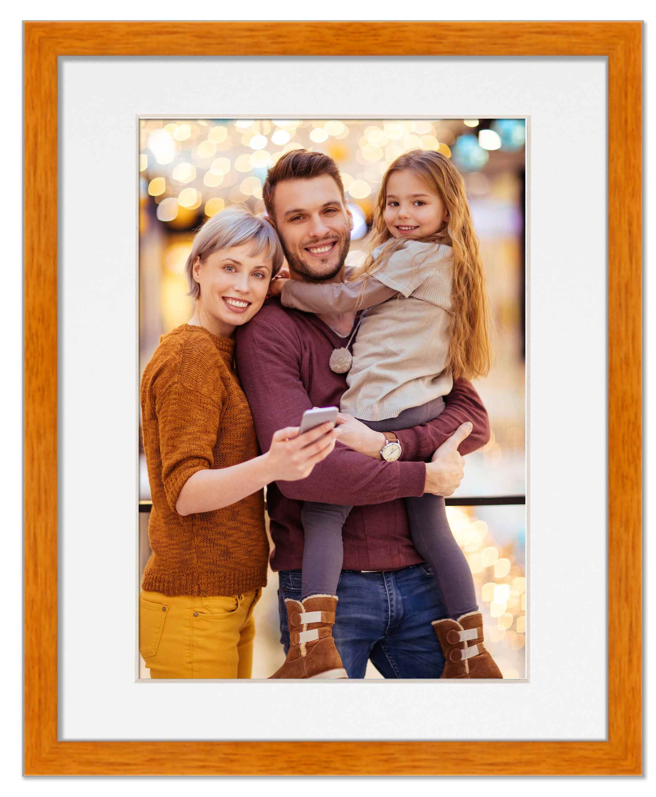 16x20 Frame Honey Pecan With White Picture Mat For 16x20 Photo - Honey Pecan 18x24 Frame To Display
