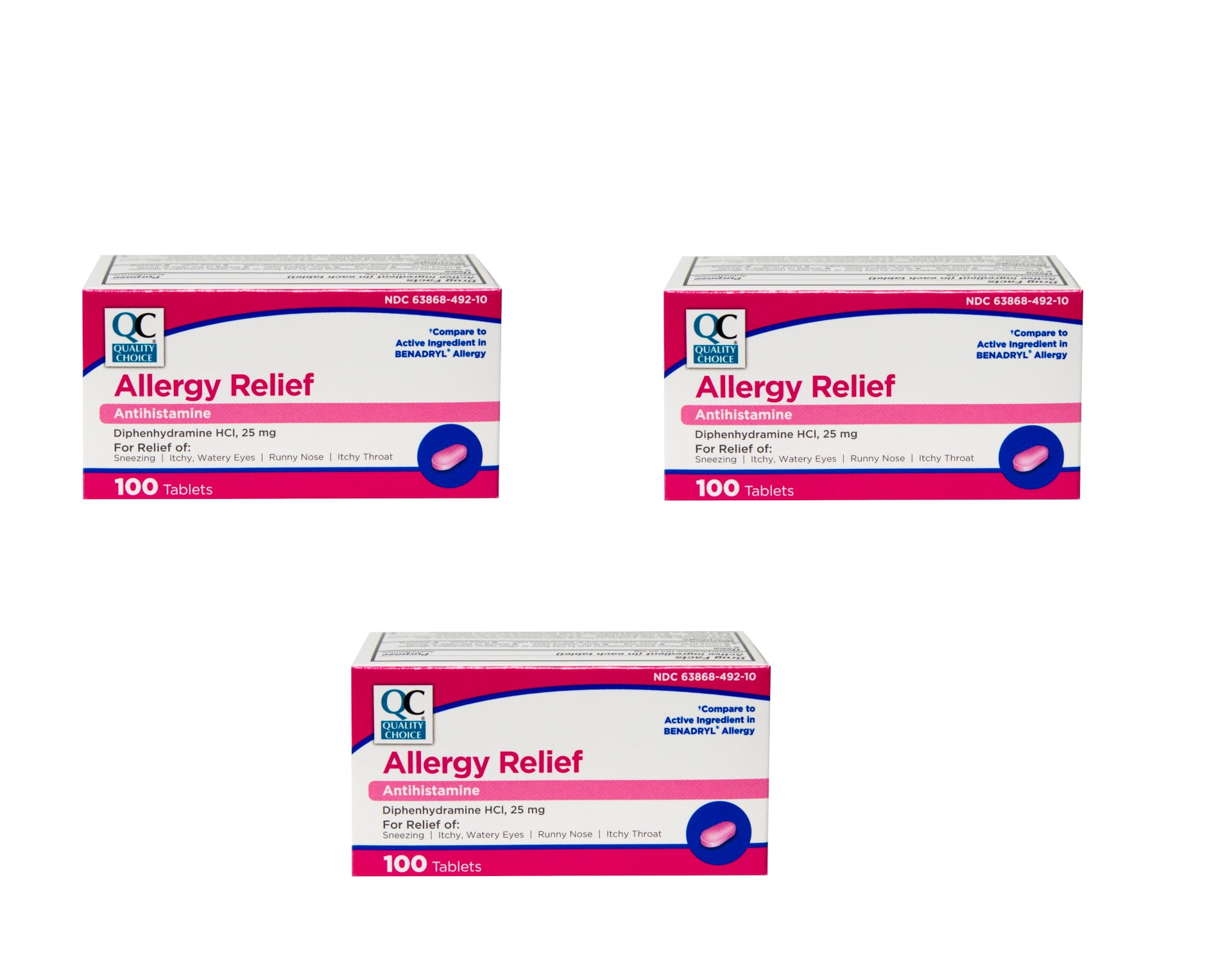 3 Pack Quality Choice Allergy Complete 100 Tablets Each