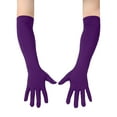 thumbnail image 4 of Women's Long Opera Gloves, Stretchy Spandex Costume Gloves for Halloween Cosplay, Elegant Evening Gloves for Weddings and Performances, Solid Color Formal Gloves for Parties and Special Events Purple, 4 of 5
