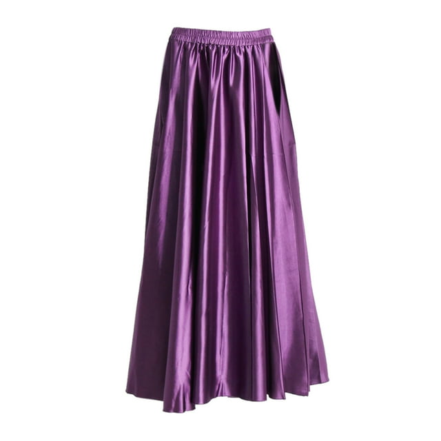 Falda de danza del vientre para mujer, vestido, traje de danza del vientre, abertura, largo Púrpura