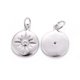thumbnail image 2 of Brass Charms with Cubic Zirconia Flat Round with Sun Clear Platinum 15x12x2mm Hole: 3.5mm, 2 of 2