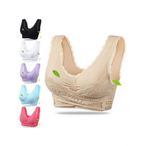 Women Bra Underwear Seamless Cross Side Buckle Gathered Push Up Bra