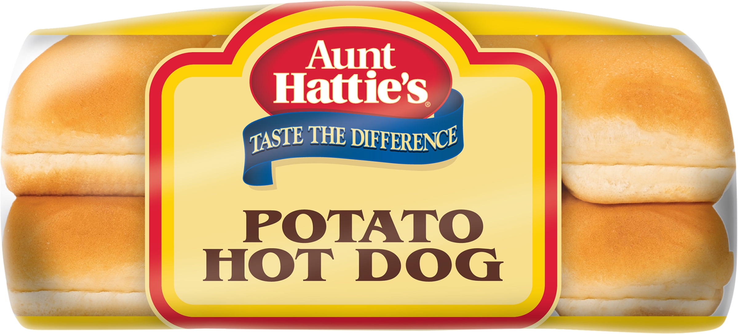 Aunt Hattie's Potato Hot Dog Buns, Sliced Potato Bread Buns, 8 Count, Shelf-Stable