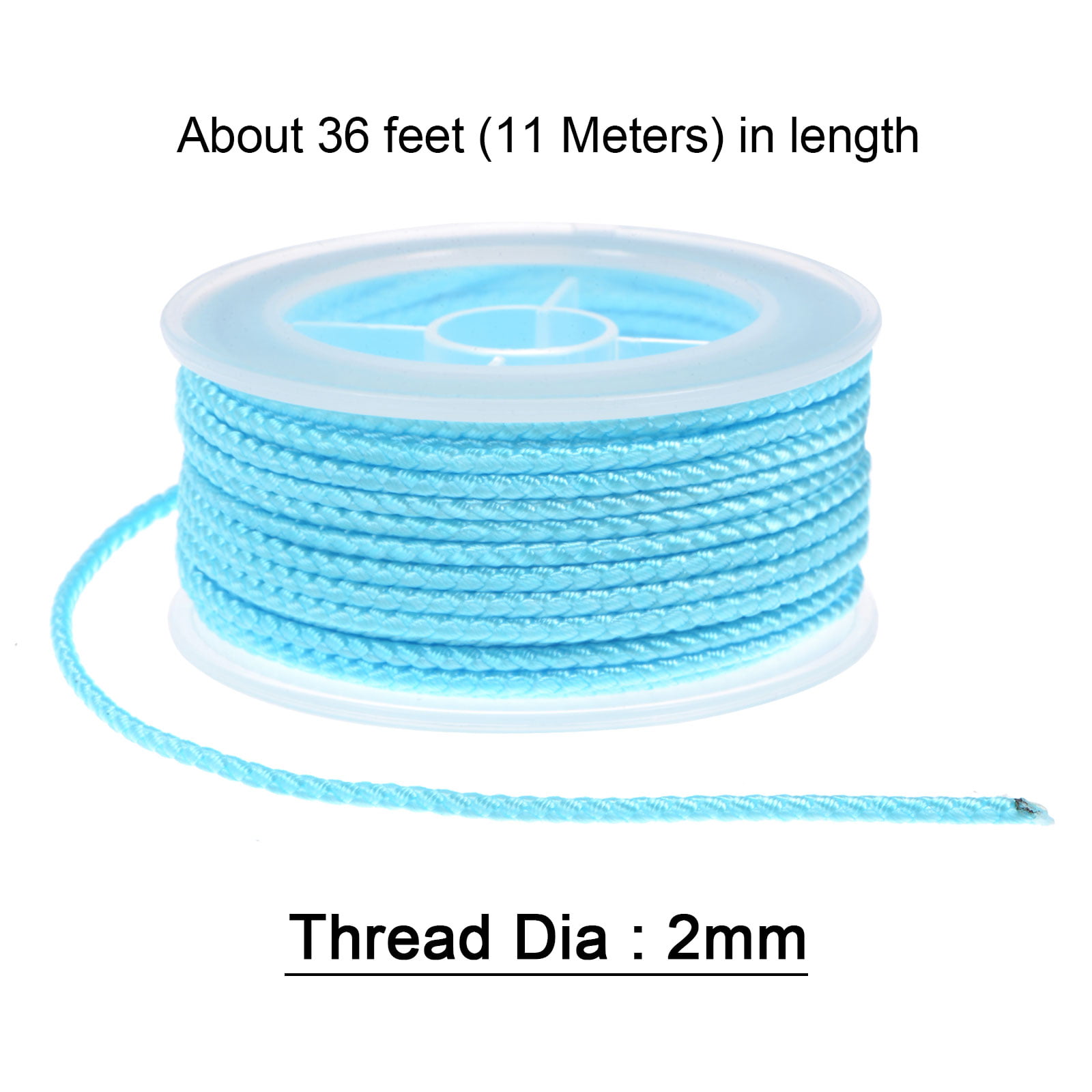 2 Packs Nylon Thread Twine Beading Cord 1.6mm Extra-Strong Braided Nylon Crafting String 16m/52 Feet, Teal Blue, Women's, Size: 1.6 mm