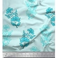 thumbnail image 1 of Soimoi Poly Georgette Fabric Leaves & Floral Block Print Sewing Fabric Yard 42 Inch Wide, 1 of 3