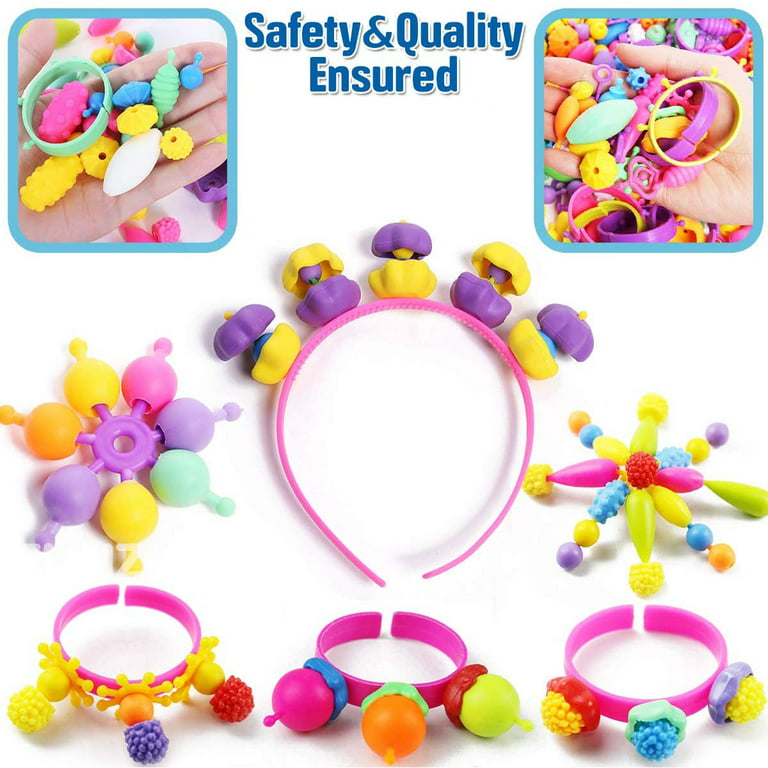 Snagshout  50%off Snap Pop Beads for Girls, 580 PCS Kids Jewelry