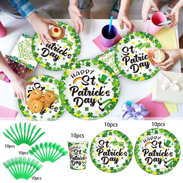 Tyidzon 10Pc Paper Plates 7 Inch Disposable Plates Heavy-Duty Disposable Paper Plates for Birthday Parties