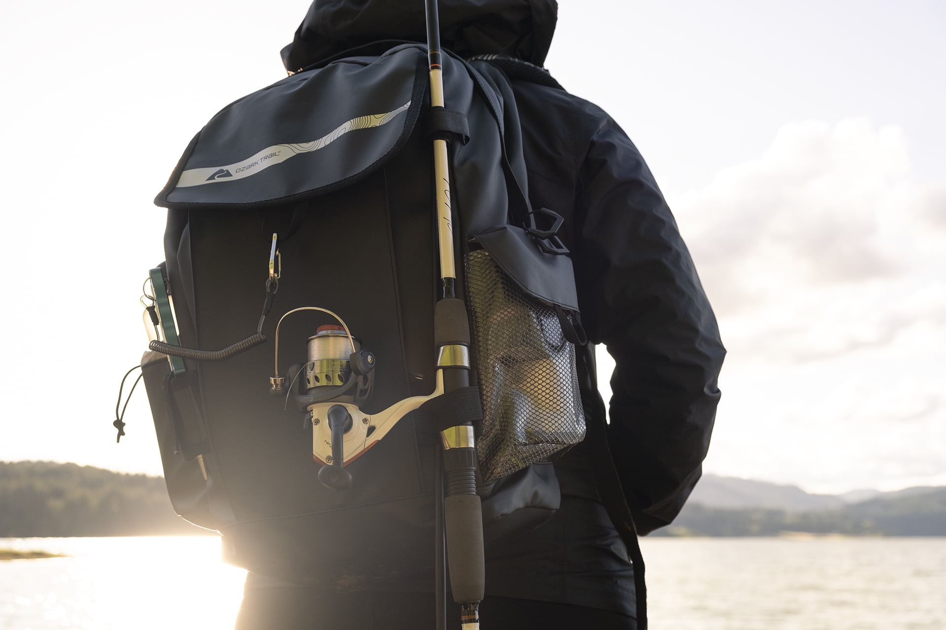 Ozark Trail Tackle Gear 27 L Fishing Tackle Backpack, Black, Unisex,  Polyester, Adult