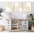 thumbnail image 2 of 3 Pcs Beige Boho Canvas Wall Art Neutral Geometric Symmetry Line Aesthetic Pictures Minimalist Prints Mid Century Modern Simple Abstract Painting Posters Wall Decor for Living Room 12x16in Framed, 2 of 6