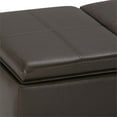 thumbnail image 4 of Simpli Home Avalon 3 Faux Leather Tray Bench in Chocolate Brown, 4 of 6