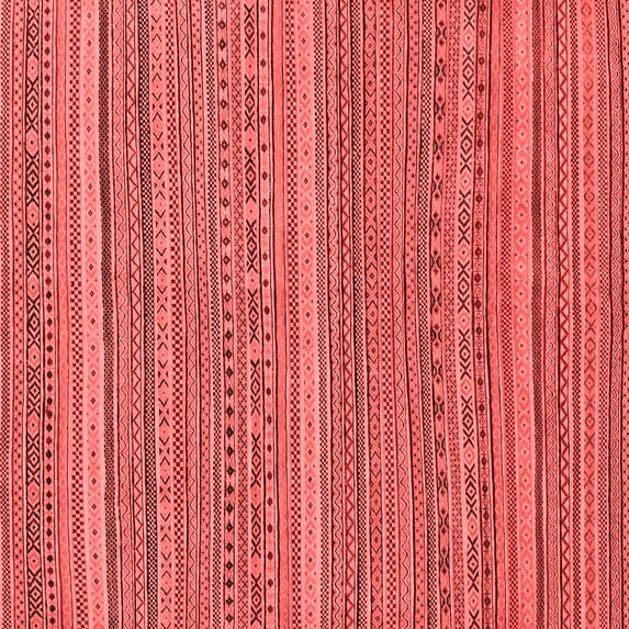 Ahgly Company Indoor Square Abstract Red Modern Area Rugs, 3' Square