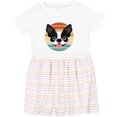 thumbnail image 3 of Inktastic Boston Terrier Dog Retro Sunset Girls Toddler Dress, 3 of 5