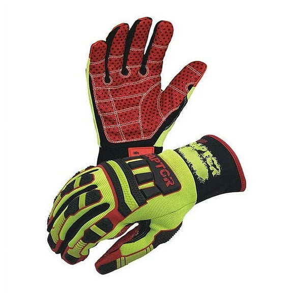 Azusa Safety Cut Resistant Gloves,Bk/Yllw/Red,L,PR RIGRAP