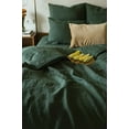thumbnail image 3 of Pavish Export Linen 100% Pure Forest Green Duvet Cover With Button Closure Luxurious Cozy Comfy Soft Bedding Cover .Sup King, 3 of 4