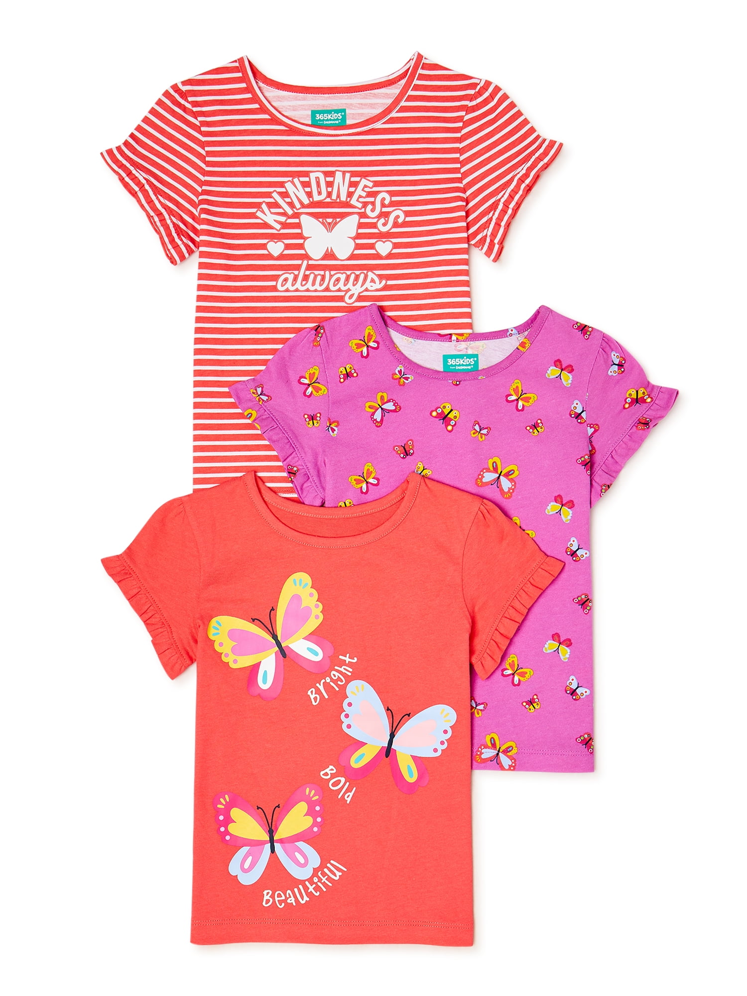 H M Girls Infant Top T Shirt w/ Stripes Kitty Cat Bird Spring Size 12-18 Months 