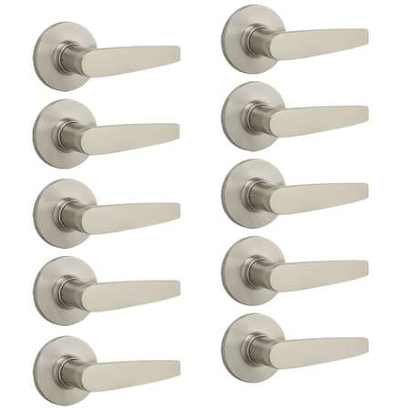 Nickel Spring Levers - Kwikset Winston Hall or Closet Door 1/2 Dummy Lever Sets, Satin Nickel (5 Pack)