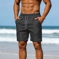 thumbnail image 2 of EOYWHK Denim Shorts with Pockets Elastic Waist Mens Casual Shorts Soft Lightweight Breathable for Casual Lounge Home Active Wear Black, Size XXXXL, 2 of 9