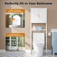 thumbnail image 5 of Biemlerfn Over the Toilet Storage Cabinet, Bathroom Storage Organizer with Adjustable Shelf, Toilet Paper Holder & Hooks, Freestanding Space Saver, White, 5 of 10
