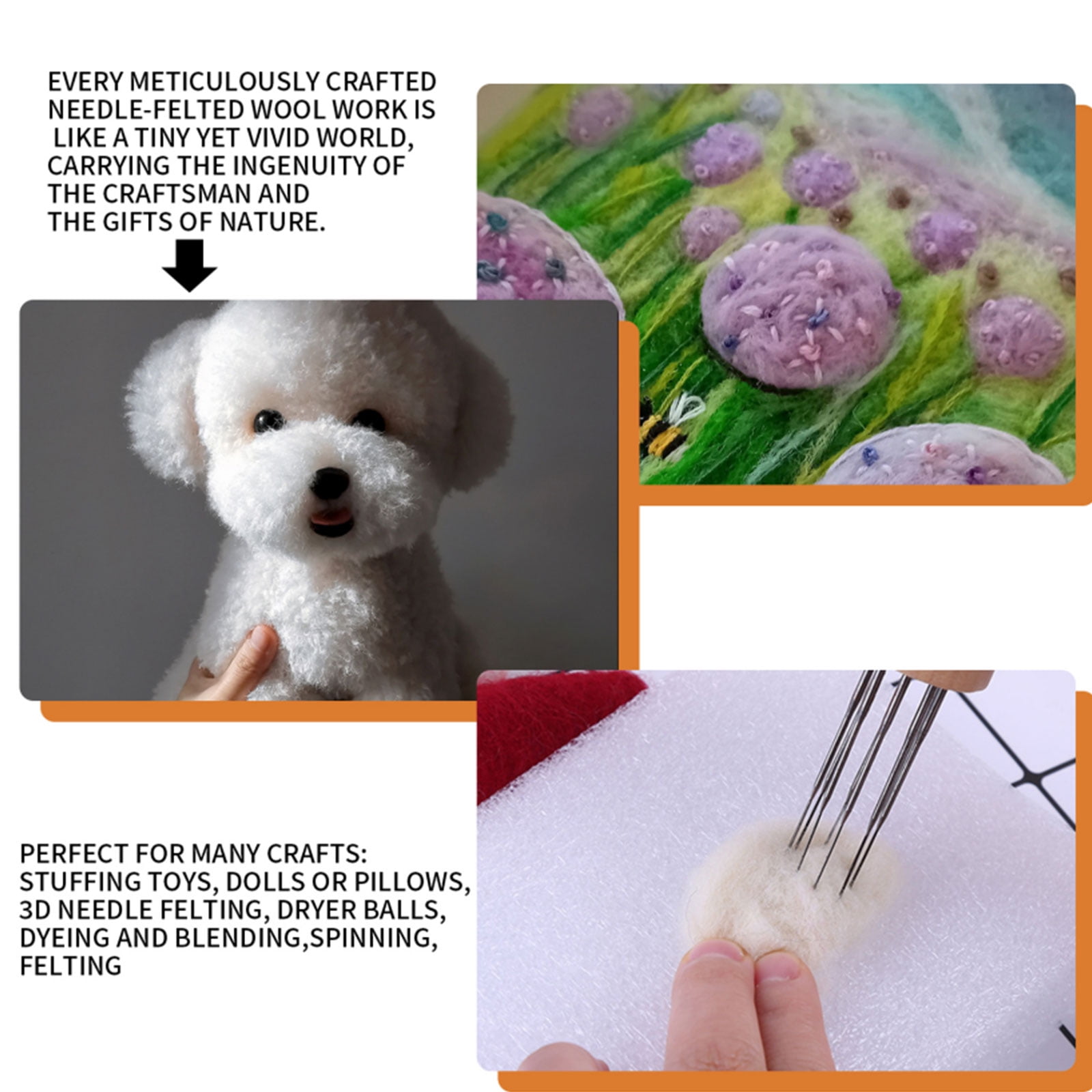 Natural Wool Stuffing for Stuffed Animals - 100% Organic Wool Batting Filler for Pillows, Cushions, Felting, Needlework Ultra Soft & Hypoallergenic Safe for Baby Toys Natural White Stuffing (12oz)