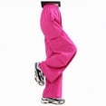 thumbnail image 3 of NIEWTR Girls Casual Cargo Pants with Elastic Waist and Functional Pockets Loose Fit Wide Leg Trousers Y2K Inspired Spring Style（A01-Red,6-7 Years), 3 of 5