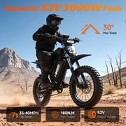 HiKeep 1500 3000W Electric Bike for Adults, Off-Road Ebike, 52V 40Ah UL 2849 Battery, 20x4 Fat Tire Dirt E-Bike, Full Suspension, Max 40 mph
