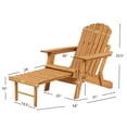 thumbnail image 2 of ALvantor Oversize Adirondack Chair with Footrest Outdoor Wood Folding Adirondack Chair with Pre-Assembled BackRest & SeatBoard for Patio Garden Backyard Brown, 2 of 8