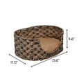 thumbnail image 2 of THE LICKER STORE Perri 24" x 18" Classic Farmhouse Handwoven Hyacinth Oval Pet Bed with Machine-Washable Cushion, Brown, DBD4001B, 2 of 8