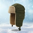 thumbnail image 3 of sunsanly Unisex Winter Hat Thickened Fleece Lined Ear Protection Windoroof Buckle Fasten Heat Retention Outdoor Skiing Skating Snowboarding Lei Feng Hat, 3 of 8