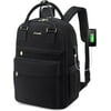 LOVEVOOK Laptop Backpack,Women Girls Travel Work Bag Bookbag Fit 15.6" Laptop,Waterproof Vintage Teacher Nurse Daypack-Black