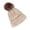 Beige, variant on Pnellth Wool Knitted Hat Thick Fur Ball Decoration Keep Warmer Solid Color Winter Casual Women Skiing Beanies for Daily Wear