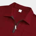 thumbnail image 6 of Mens Knit Polo Shirts Quarter Zip Short Sleeve Textured Casual Golf Shirt Summer Stretchy Slim Fit Collared T Shirts, 6 of 8