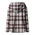 thumbnail image 5 of YueHuiYing Women's Casual Fashion Plaid Zipper Hooded Long-sleeve Hooded Thick Sweatshirt Pocket Coat Top, 5 of 5