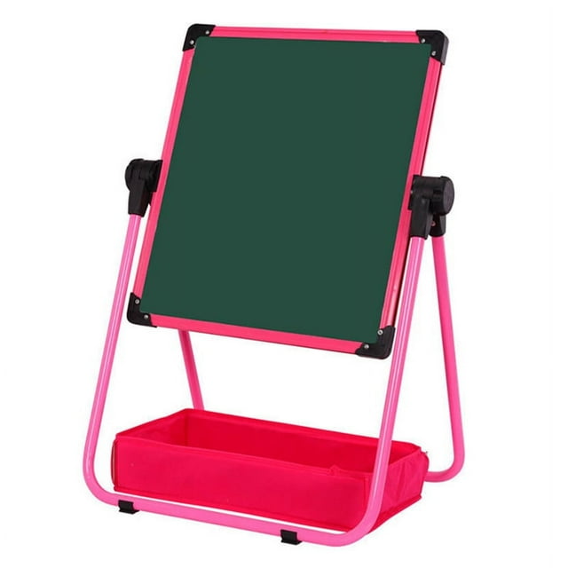 Chevalet d'Art pour Enfants Réglable Double Face Pliable Tableau Magnétique pour Enfants Rose