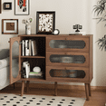 thumbnail image 5 of YINGYING  Modern Sideboard Buffet Cabinet, 39.37 Coffee Bar Cabinet with 3 Drawers & Door, Wooden Accent Cabinet with Shelves, Kitchen Storage Cabinet for Living Room, Entryway, 5 of 12