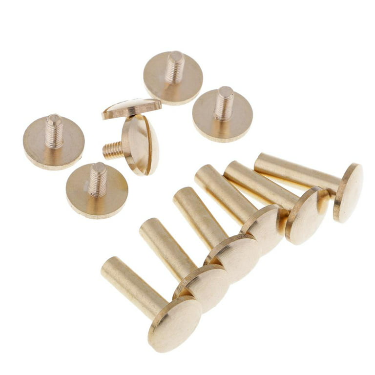 6 Set of Leather Rivets Rivets for Leather Craft Repairing Decoration -  Brass, 15mm 
