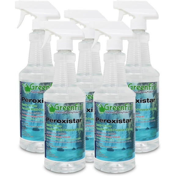 PeroxiStar Hydrogen Peroxide All Purpose (Glass, Carpet,Stain Remover) Cleaner (1 Quart, 32 oz - 5 PACK)